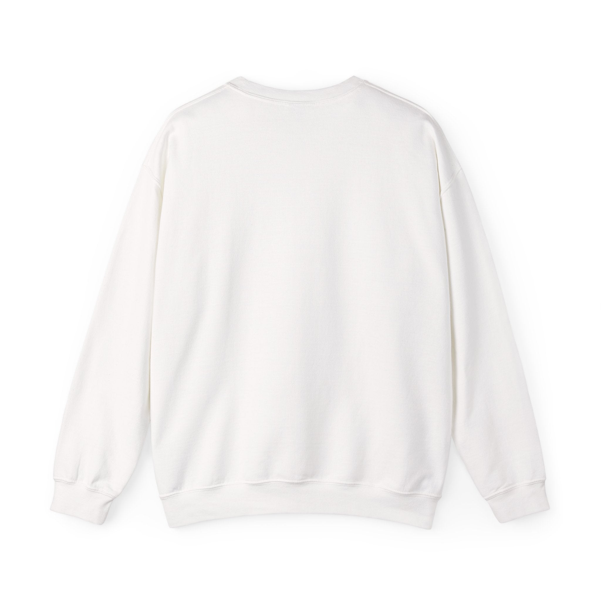 Minimalist White Crewneck Sweatshirt — Tiny Center Text Design